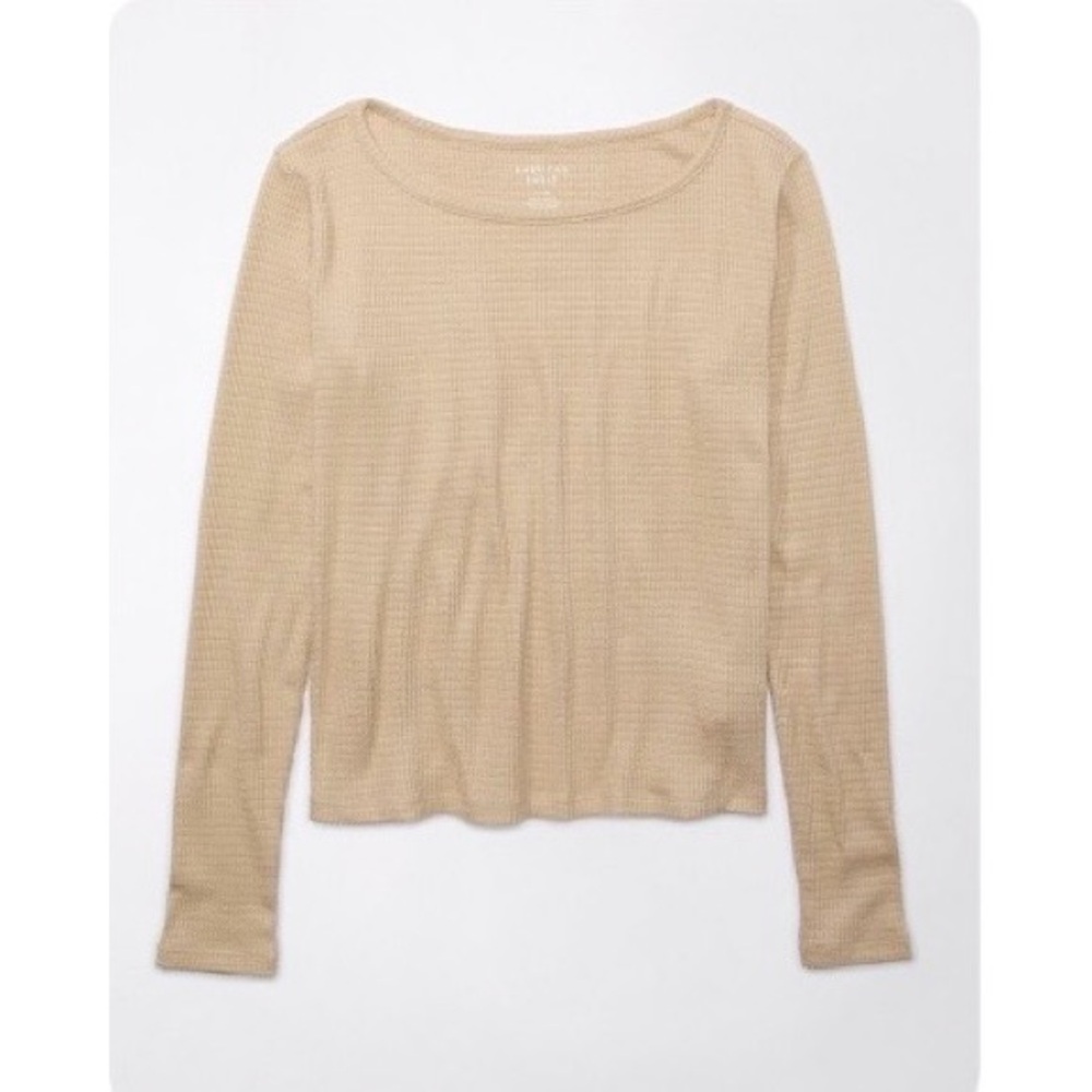 🩷SOLD!🩷 New AE Waffle Plush Long-Sleeve T-Shirt - XXS